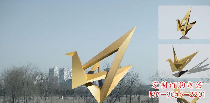 河南丹顶鹤雕塑象征着城市的文化和精神