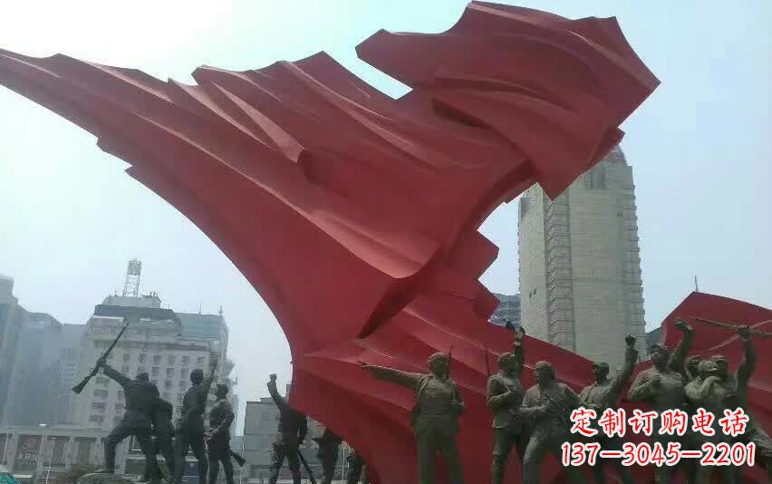 河南大型不锈钢红军雕塑——见证历史荣光