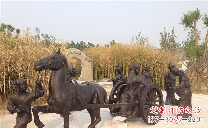 河南城市公园的马车雕塑