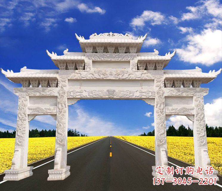 河南城市建筑牌楼石雕