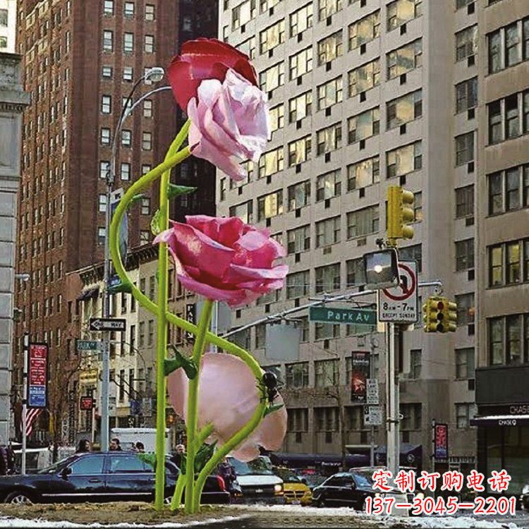河南美丽的城市玫瑰雕塑
