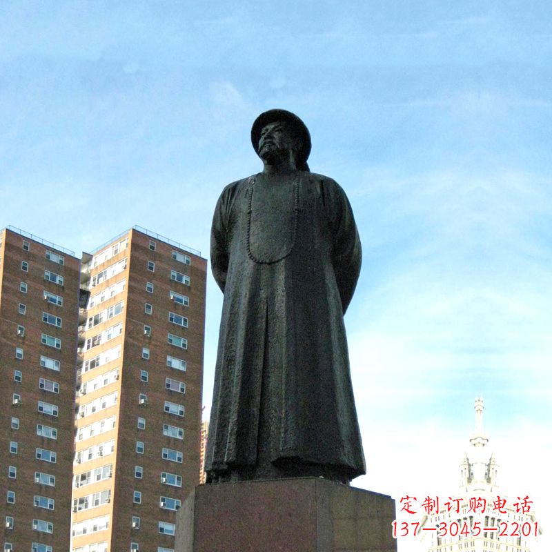 河南林则徐雕塑标志着城市文化的名人