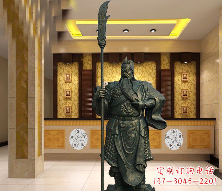 河南持刀关公武圣人雕塑