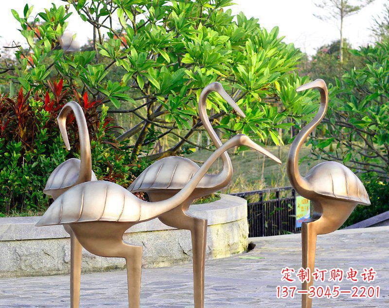 河南抽象丹顶鹤铜雕