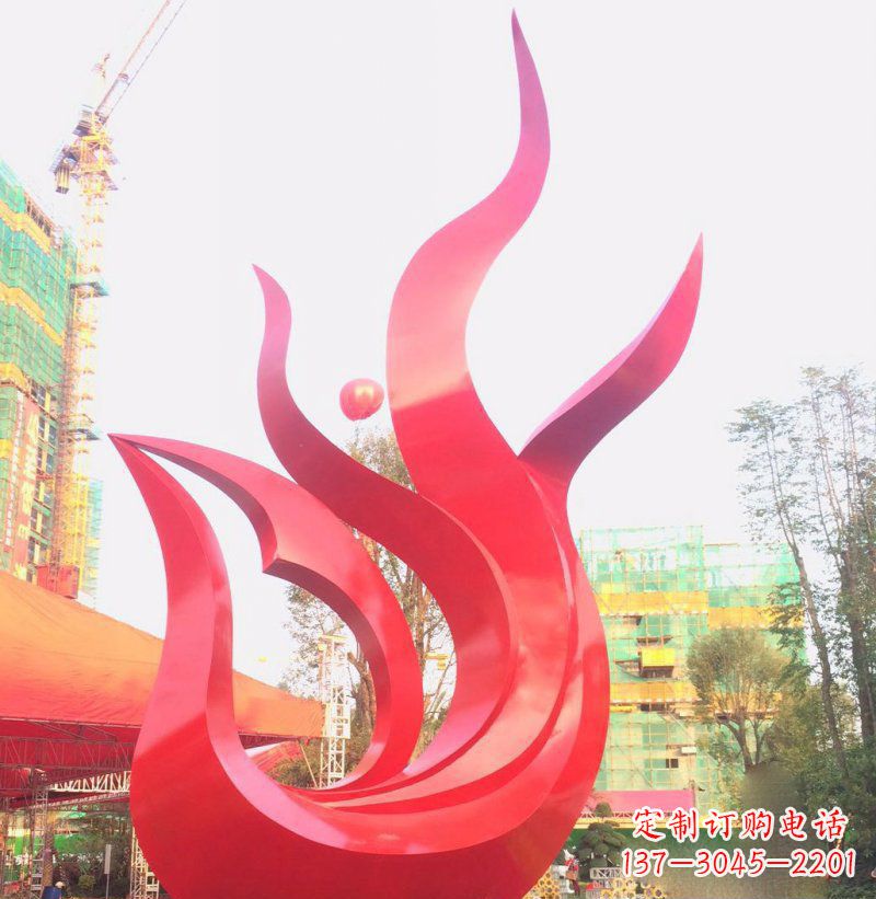 河南抽象凤凰广场不锈钢雕塑