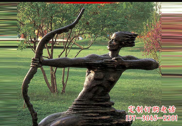 河南古代神话中的后羿雕塑