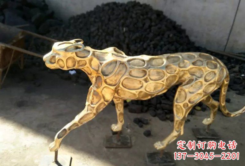 河南抽象金钱豹铜雕