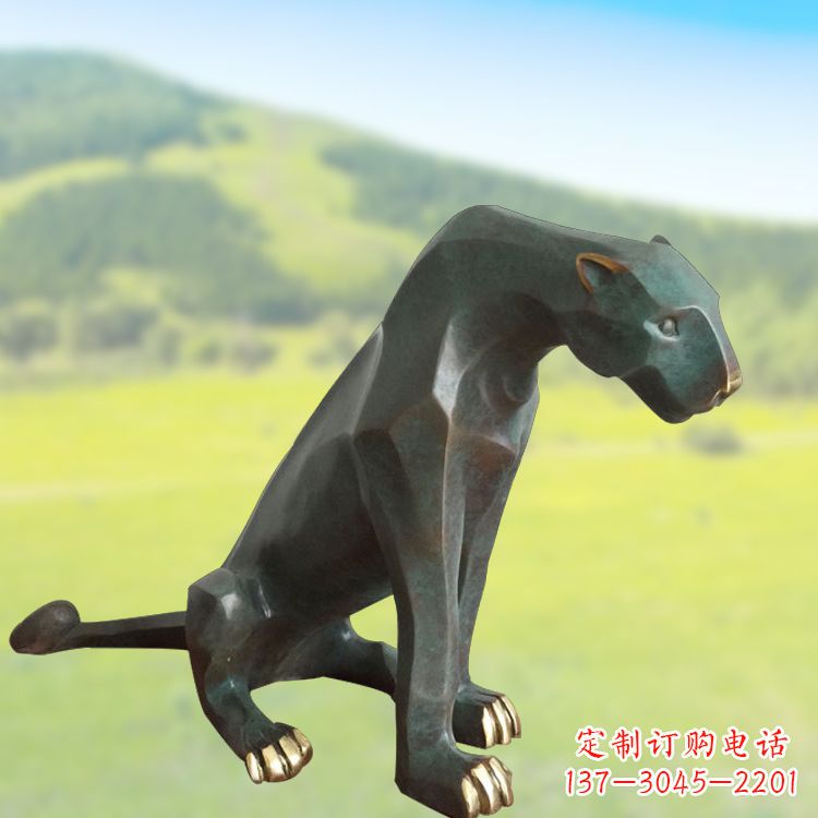 河南精美铜质豹雕塑精致雕刻,精美外形