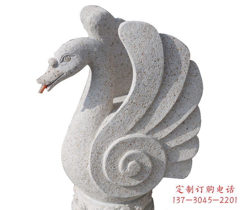 河南抽象喷水天鹅石雕 (2)
