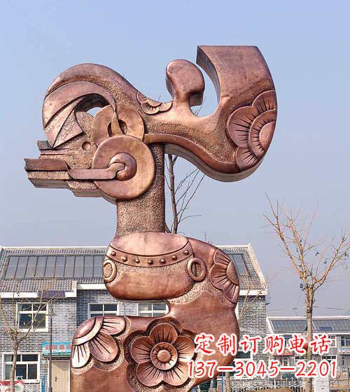 河南抽象皮影戏人物铜雕