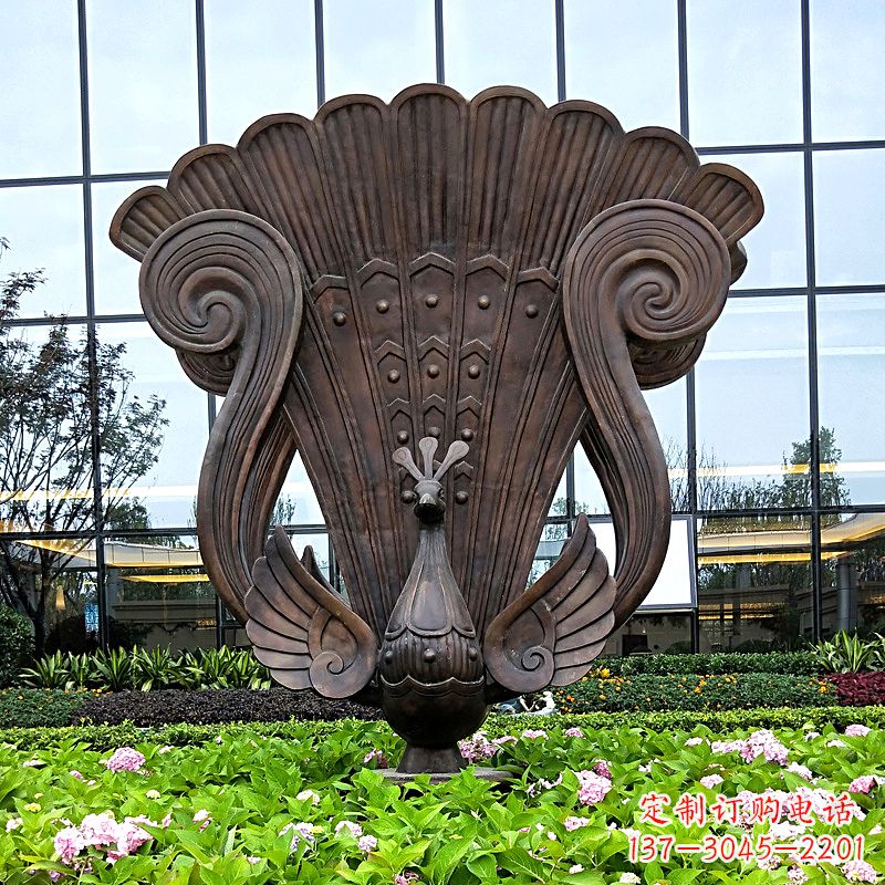 河南抽象铜雕孔雀雕塑
