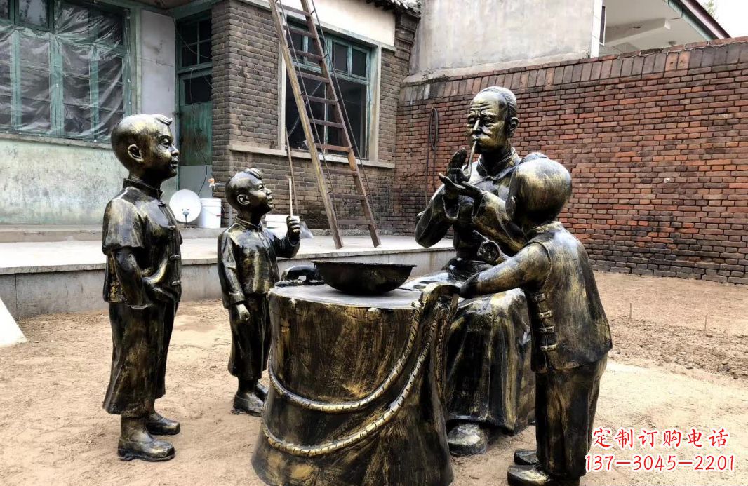 河南吹糖人民俗铜雕12