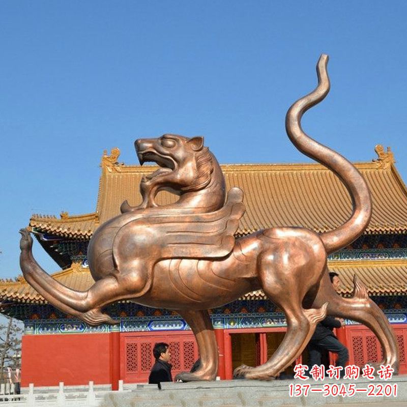 河南纯铜白虎雕塑-景区园林神兽中国传统文化动物雕塑