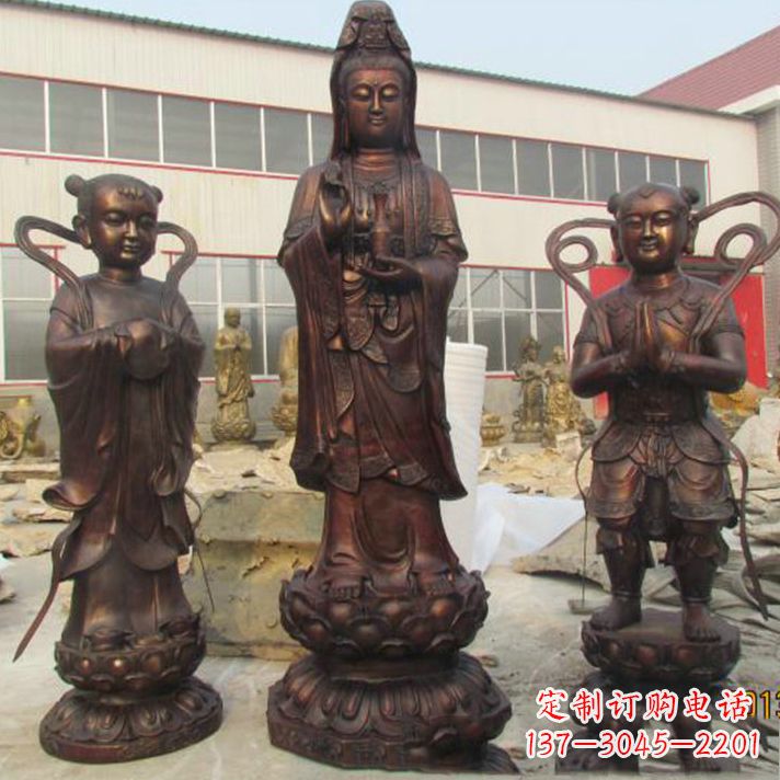 河南纯铜观音菩萨雕塑