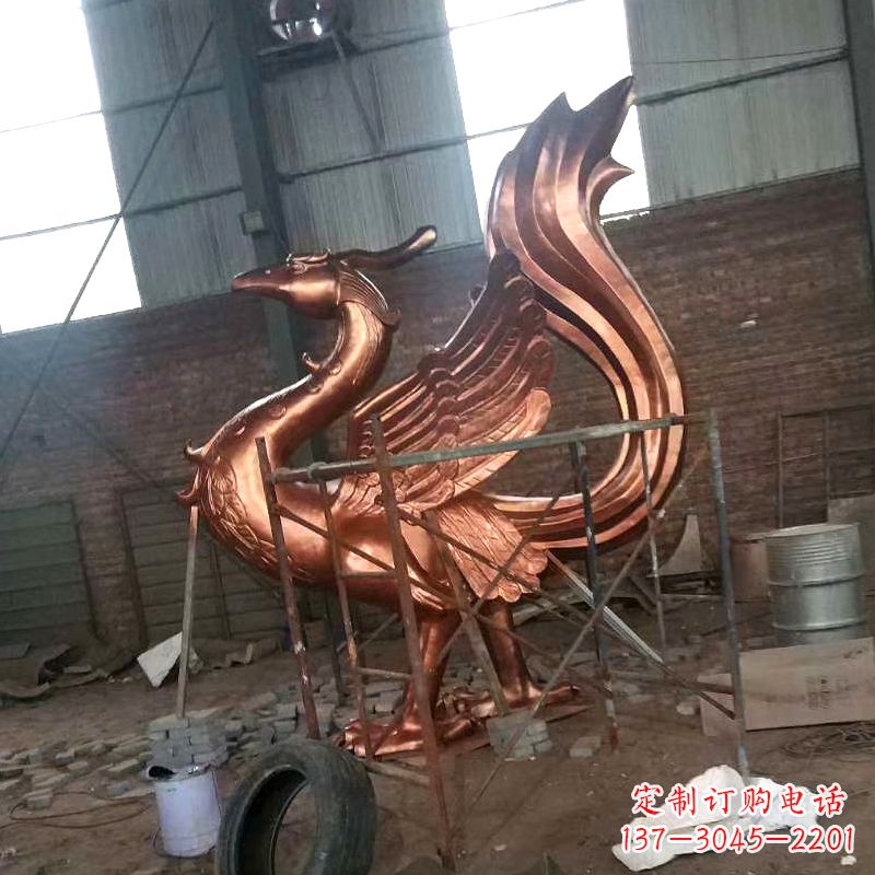 河南纯铜陵光神君朱雀神兽动物雕塑