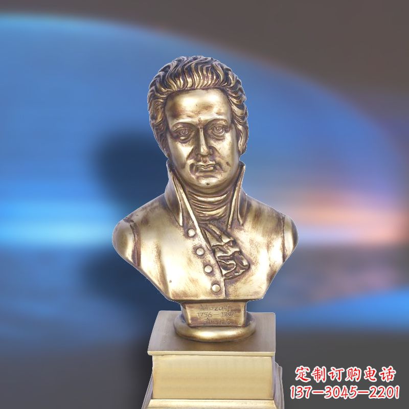 河南纯铜莫扎特头像雕塑