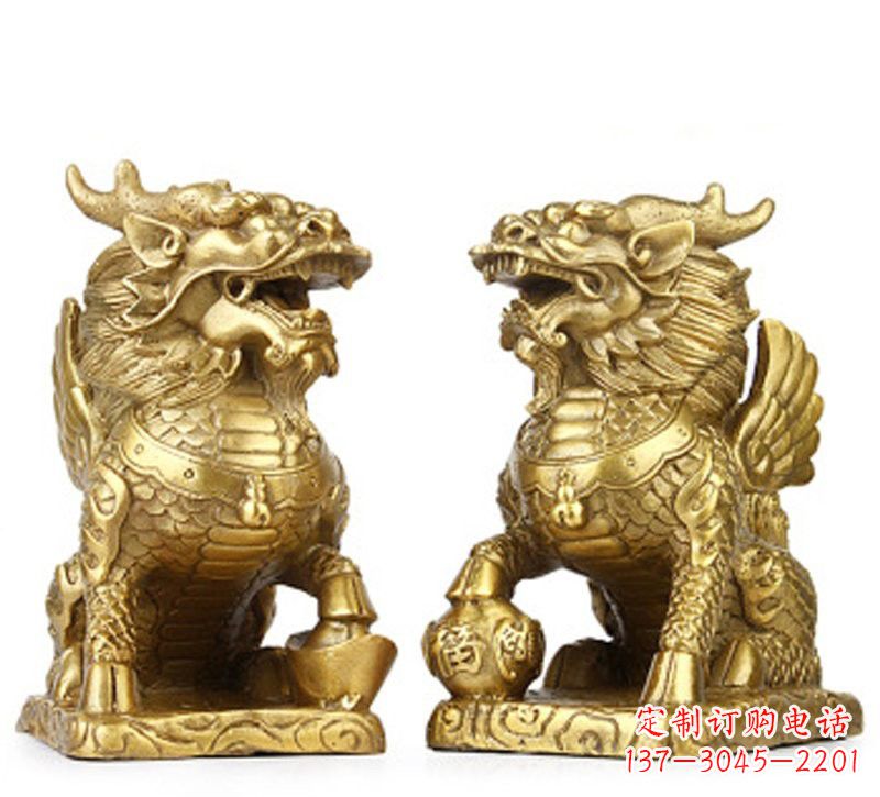 河南纯铜麒麟雕塑