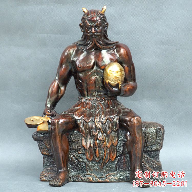 河南神农大帝坐姿雕塑像