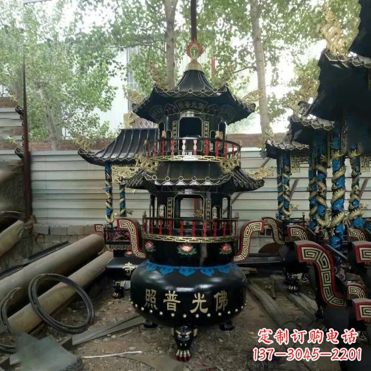 河南纯铜香炉雕塑