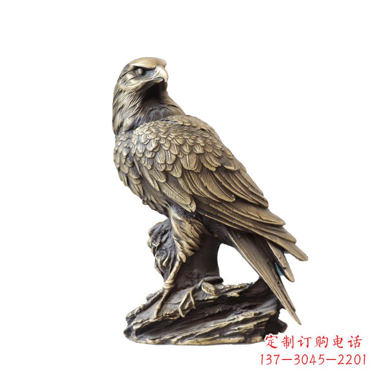 河南纯铜招财老鹰雕塑