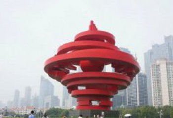 河南火炬雕塑标志五月风光