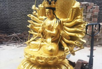 河南精美纯铜千手观音雕塑