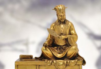 河南纯铜诸葛亮雕塑象征中国智慧