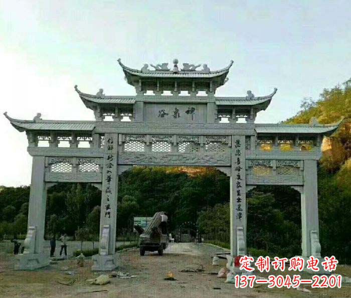 河南村口石雕牌楼千百年文化瑰宝