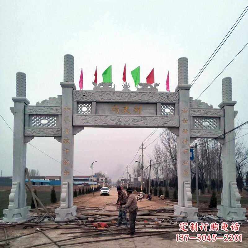 河南传承古老石牌坊雕塑