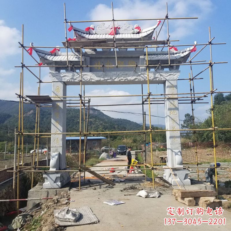 河南村庄单门石牌坊