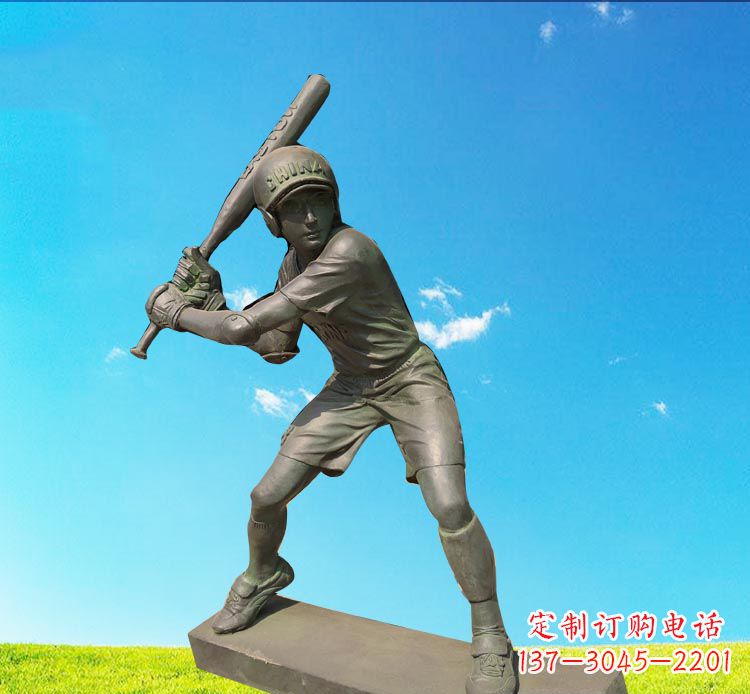 河南棒球雕塑传承美国传统文化