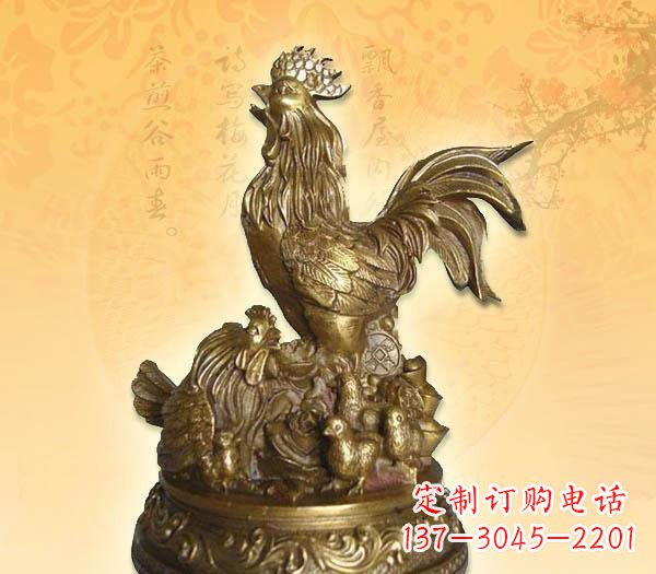 河南打鸣的公鸡铜雕