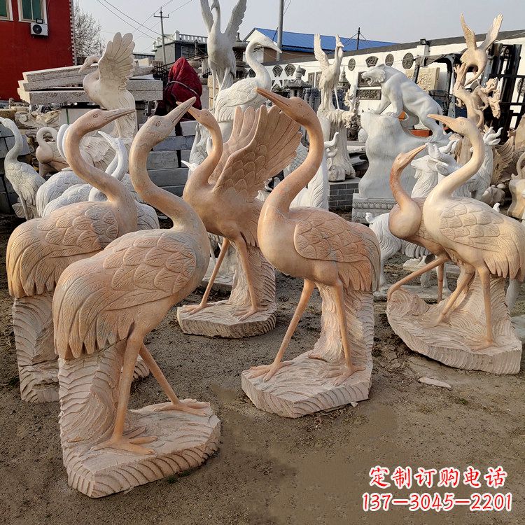河南大理石雕刻仙鹤