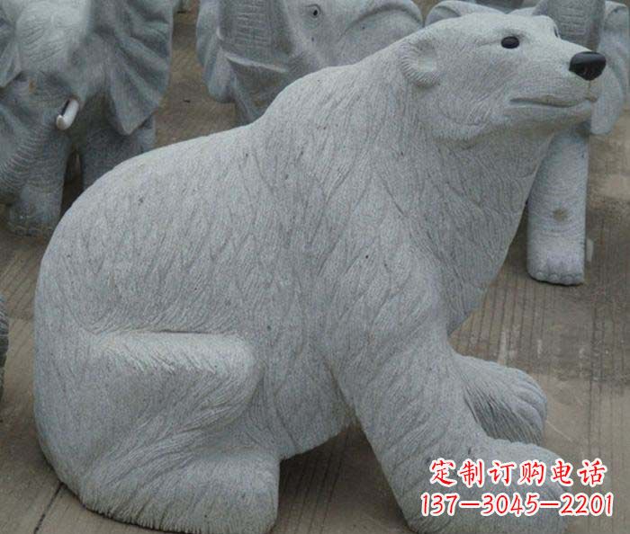 河南精美大理石雕刻的北极熊