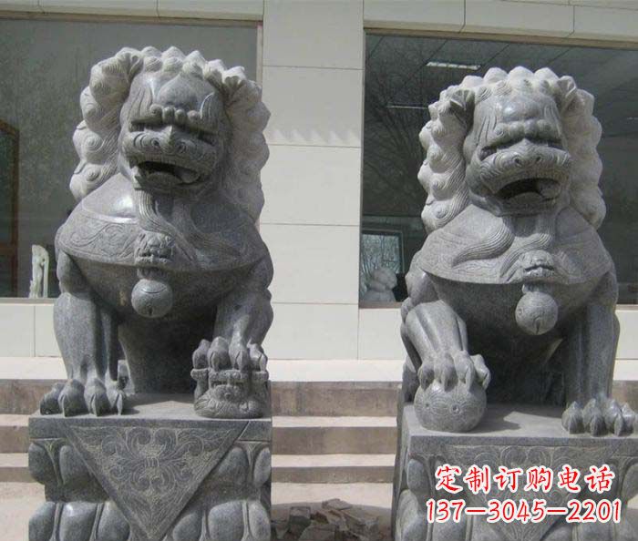 河南大理石雕刻的狮子雕塑