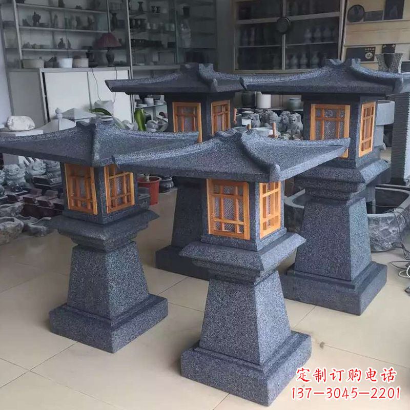河南大理石仿汉阙石雕灯笼