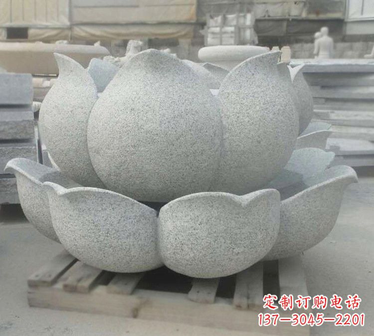 河南高雅精美的大理石公园莲花喷泉雕塑