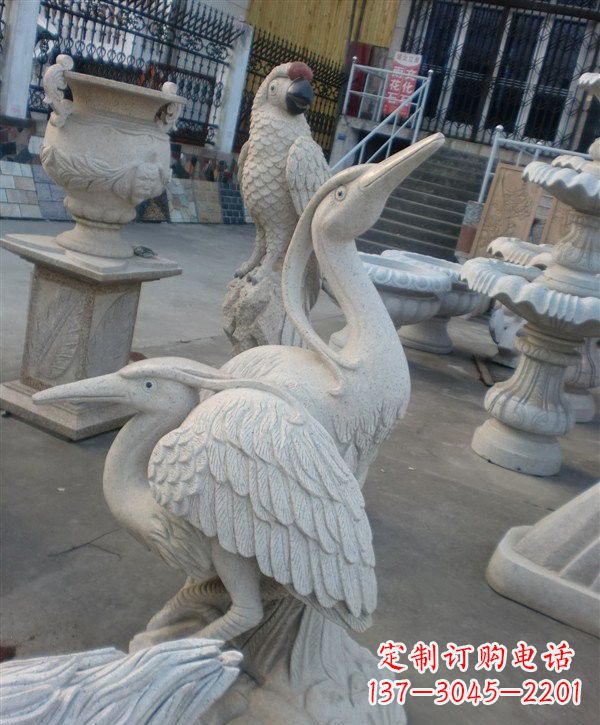 河南大理石公园仙鹤石雕