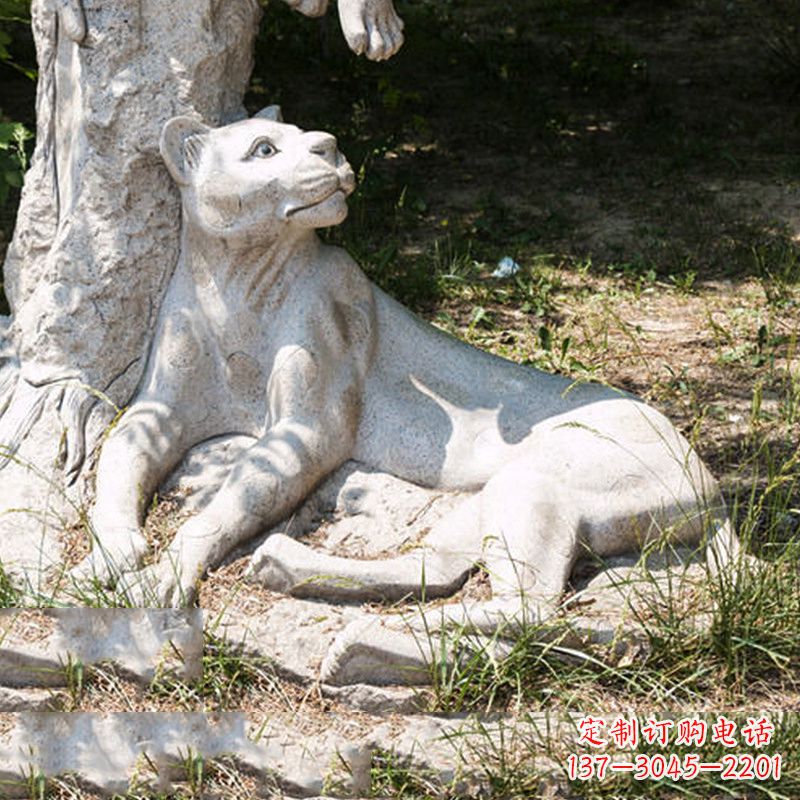 河南风采灵动的大理石金钱豹雕塑