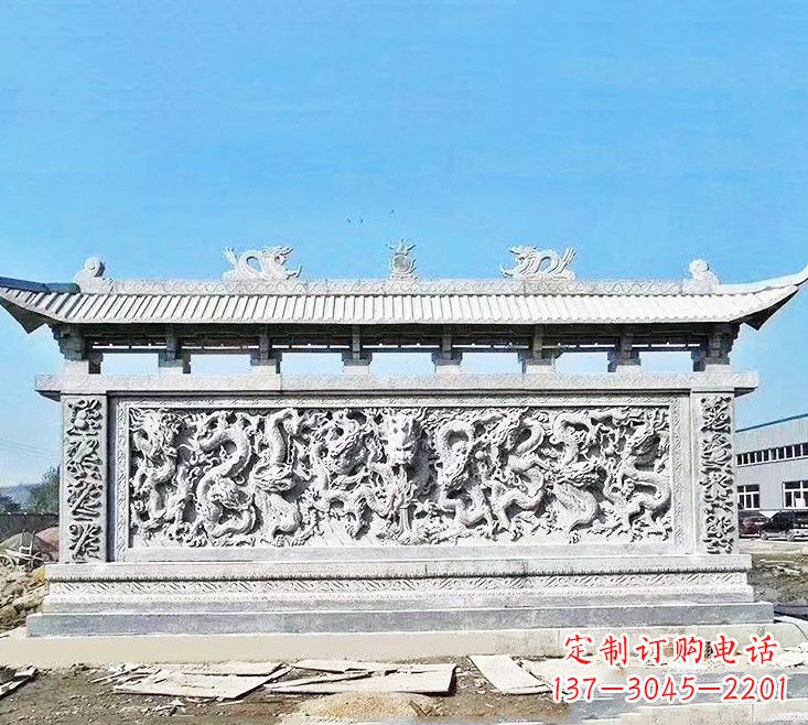 河南大理石九龙壁雕塑