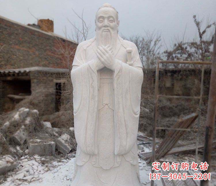 河南大理石孔子行教像古代名人石雕