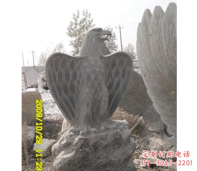 河南大理石老鹰雕塑,高贵雄威气势