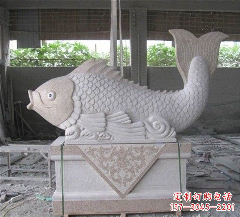 河南大理石鲤鱼雕塑