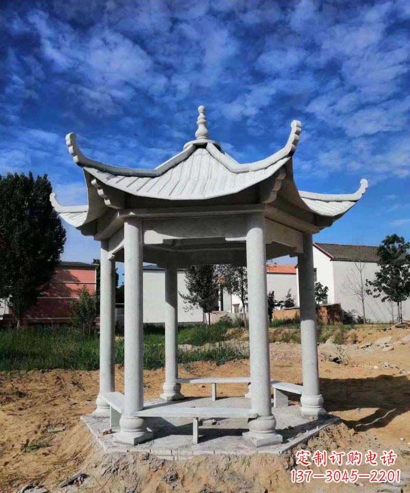 河南精美大理石凉亭雕塑