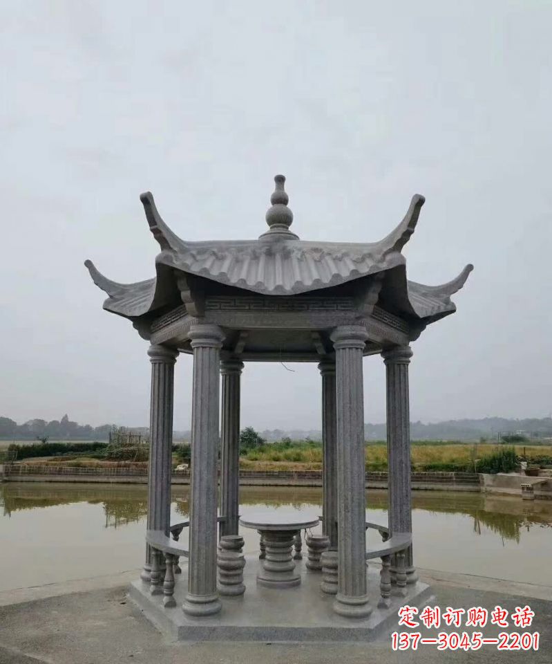 河南大理石凉亭石雕塑,优雅经典无双