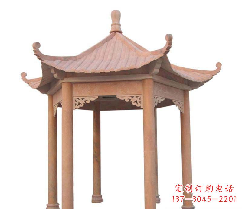 河南大理石六角凉亭