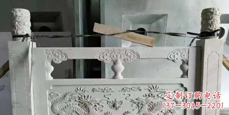 河南大理石龙浮雕栏板1