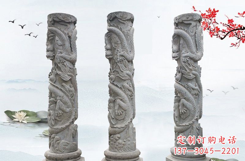 河南大理石龙柱雕塑