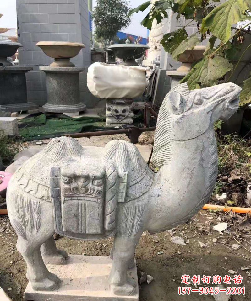 河南精美大理石骆驼雕塑