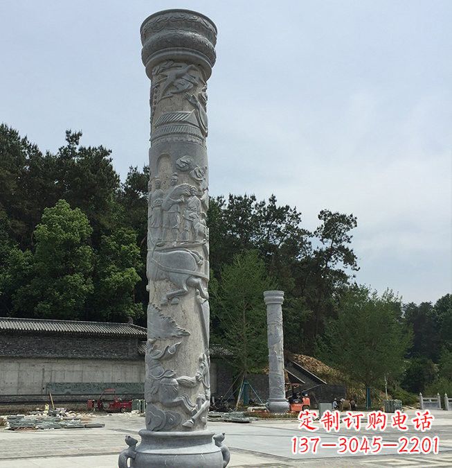 河南大理石龙柱雕塑